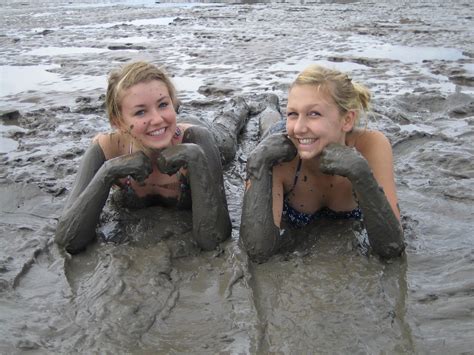 Mud! | Katy and Lorna having a mud bath at Barry Island when… | Flickr