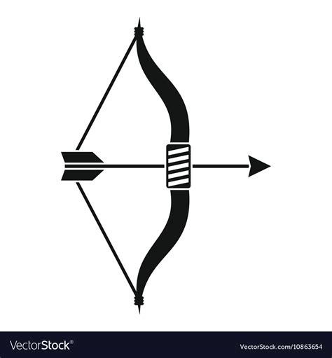 Bow and arrow icon simple style Royalty Free Vector Image