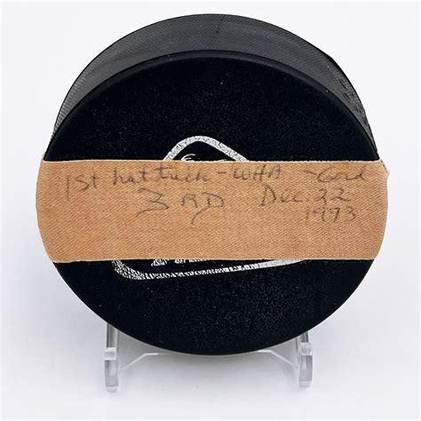 Gordie Howe's 1st WHA Hat Trick Game-Used Puck - NHL Auctions