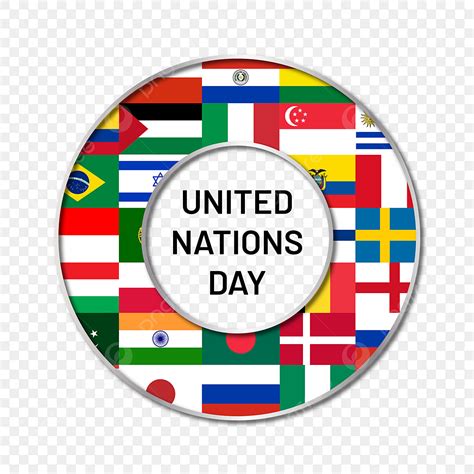 United Nations Clipart Hd PNG, United Nations Day With Flag Circle ...