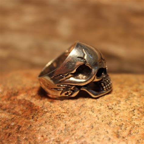 Mens Silver Ring Vintage 925 Mens Biker Skull Ring Heavy 13 Grams Size ...