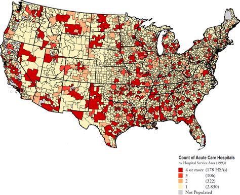 Map 1.2. Hospital Service Areas According to the Number of Acute Care ...