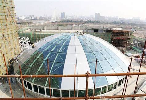 Pre-stressed Steel Structure Glass Dome Roof Construction