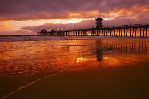 Huntington Beach At Sunset Photograph by Don Hammond