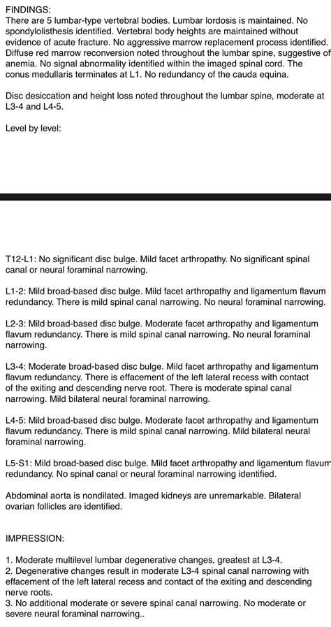 ~Help interpreting MRI results~ : r/Sciatica