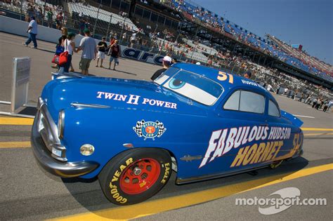 Hudson Hornet "Doc Hudson" from the movie Cars on display in tribute to ...