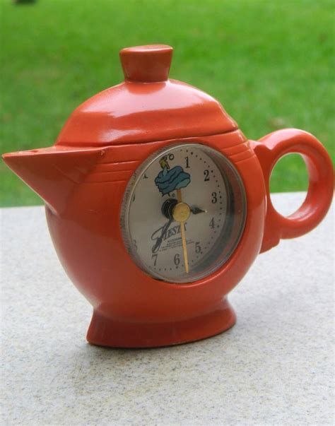 Fiesta Ware Teapot Clock Homer Laughlin Persimmon (Orange) | Fiestaware ...