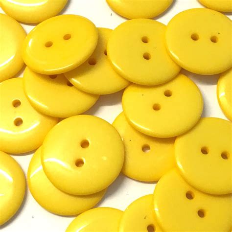 20 yellow buttons yellow resin buttons 23mm yellow buttons | Etsy