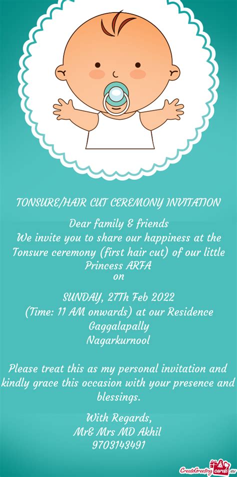 TONSURE/HAIR CUT CEREMONY INVITATION - Free cards