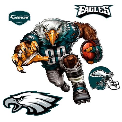 the philadelphia eagles mascot is running with a football and an eagle ...