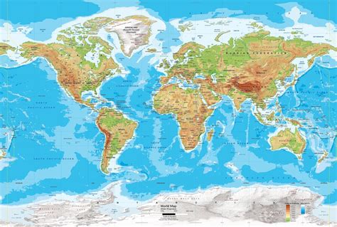 Physical Map of World | World Physical Map Printable