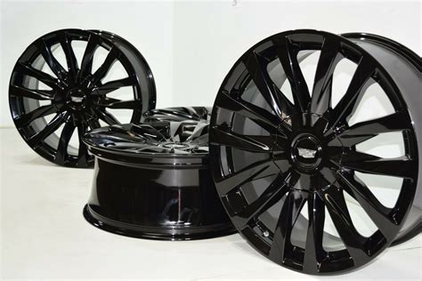 22″ Cadillac Escalade Platinum Black Factory OEM ORIGINAL wheels rims ...