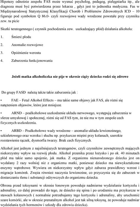 FAS Fetal Alcohol Syndrome Płodowy Zespół Alkoholowy - PDF Free Download