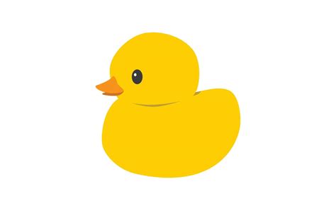 Yellow rubber duck clipart. Simple cute yellow duck toy flat vector ...