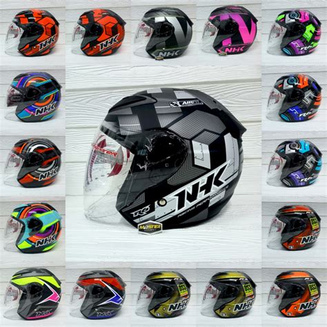 Jual HELM NHK HALF FACE HELM NHK R6 ANEKA MOTIF CUBE / XION / WAVE ...