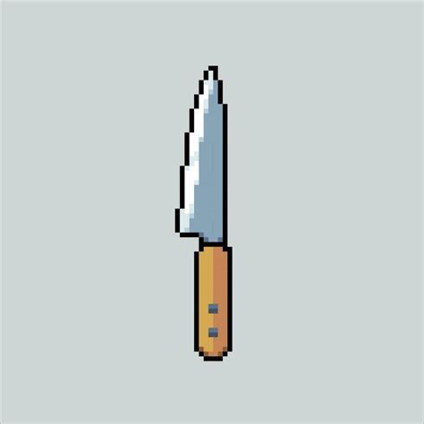 Pixel art illustration Kitchen Knife. Pixelated knife. Kitchen knife ...