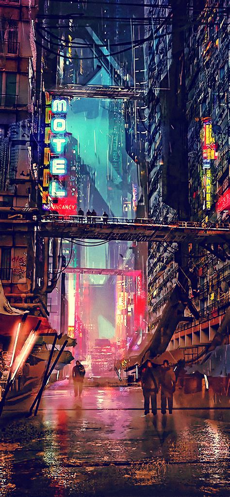 1125x2436 Science Fiction Cyberpunk Futuristic City Digital Art 4k ...