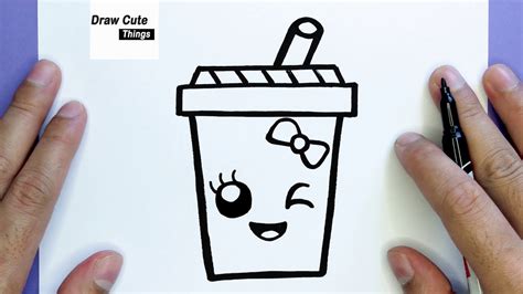 HOW TO DRAW A CUTE DRINK, STEP BY STEP, SIMPLE EASY AND KAWAII, DRAW ...