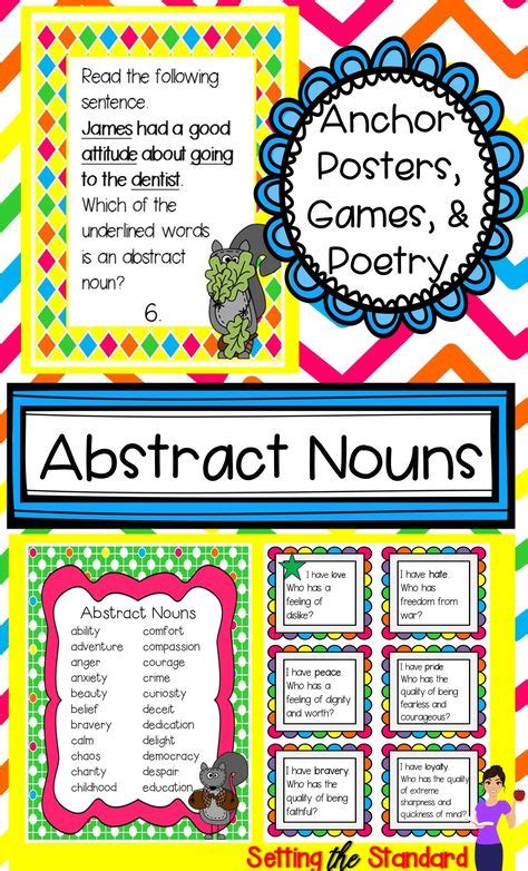 Abstract Nouns Games, Activities, Anchor Charts | Abstract nouns ...