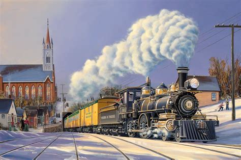 comstock-christmas Railroad Art by Marc Desobeau | Railroad art, Train ...