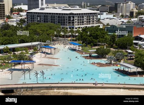 Cairns Esplanade Lagoon Cairns North Queensland Australia aerial Stock ...