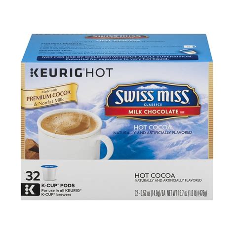 Swiss Miss Hot Cocoa Keurig Hot K-Cup Pods Milk Chocolate - 32 CT (16.7 ...