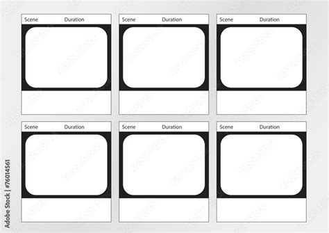 TV commercial frame storyboard template x6 Stock Vector | Adobe Stock