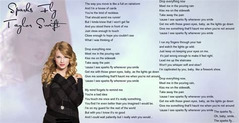 Taylor Swift Sparks Fly lyrics by Sapphire-Arkenstone on DeviantArt