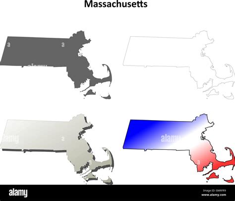 Massachusetts outline map set Stock Vector Image & Art - Alamy