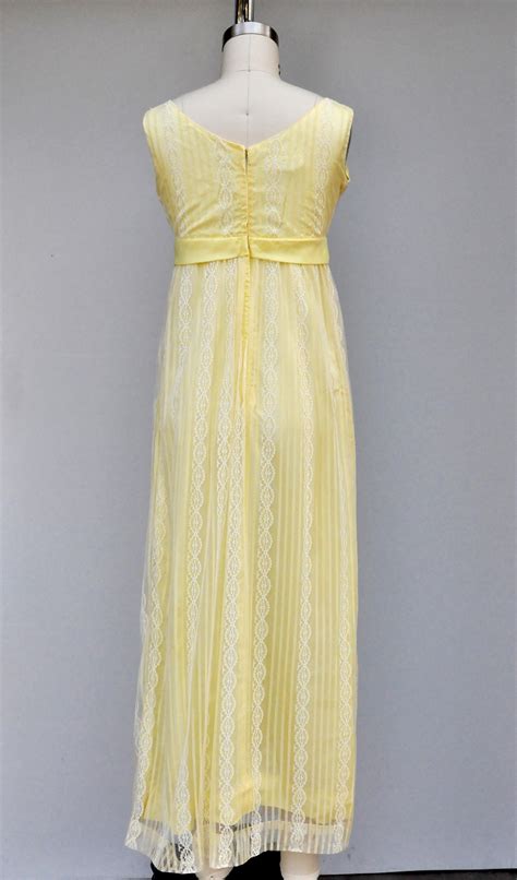 Vintage 60s Dress Canary Yellow Dress Empire Waist Dress - Etsy