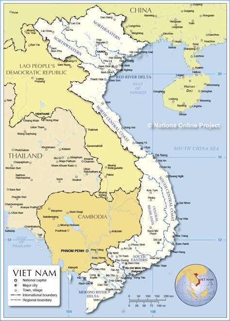 Region Map of Vietnam - Nations Online Project