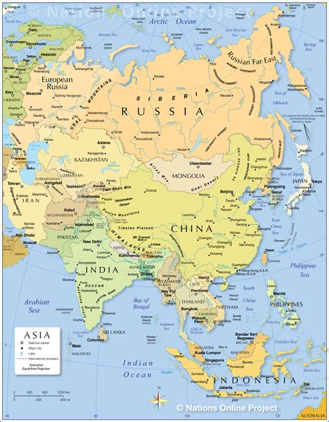 Map Of Continent Asia Nfszu - Large Map of Asia