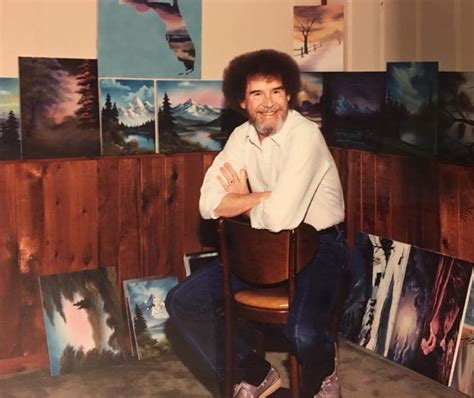 A photo my Grandfather took of Bob Ross while working with him in his ...