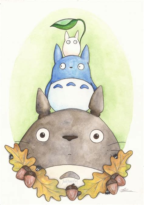 'Totoro and Friends' by JadeJonesArt. Watercolour, pencil and acrylic ...