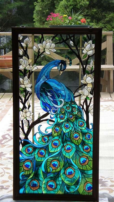 Absolutely beautiful stained glass peacock art | My love of Peacocks ...