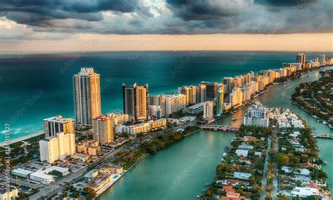 Aerial view of Miami Beach skyline, Florida Stock Photo | Adobe Stock