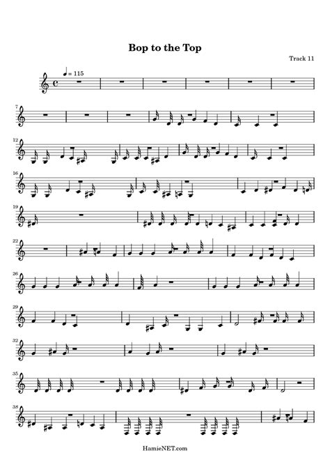 Bop to the Top Sheet Music - Bop to the Top Score • HamieNET.com