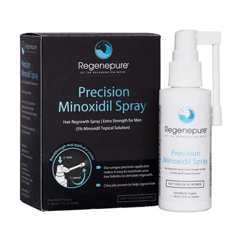 Regenepure Precision Minoxidil Spray for Men 5% Minoxidil Hair Growth ...