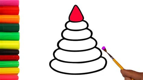 How to draw a pyramid and color? Drawing a toy pyramid is easy for ...