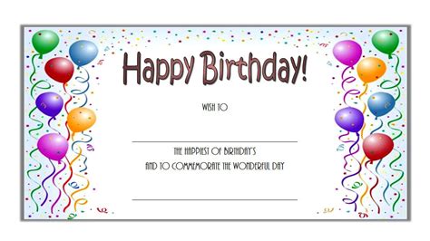 Birthday Gift Certificate Template | Free Printable