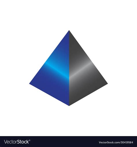 Prism pyramid 3d logo concept Royalty Free Vector Image