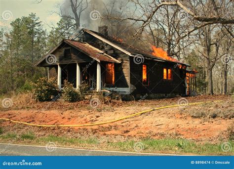 Burn down house fire stock photo. Image of exothermic - 8898474