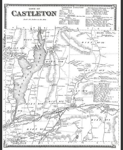 Vintage Castletonvermont Map - Etsy