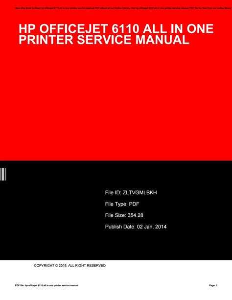 Hp officejet 6110 all in one printer service manual by JohnSewell1874 ...