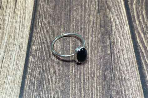 Onyx silver ring | Etsy