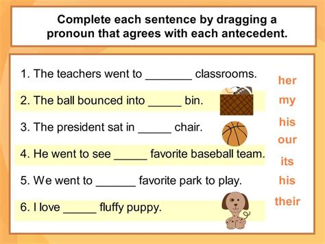 Pronouns And Antecedents Worksheets