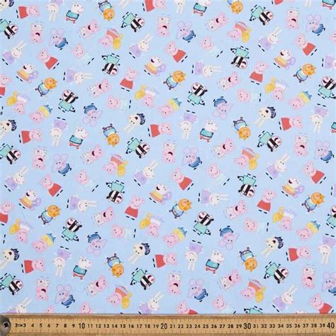 Peppa Pig Minis Cotton Fabric Multicoloured