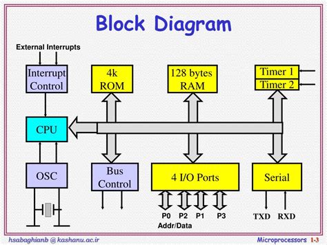 8051 Microcontroller Block Diagram And Components Microcontr