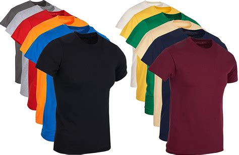 BILLIONHATS 12 Pack Plus Size Men Cotton T-Shirt Bulk Big Tall Short ...