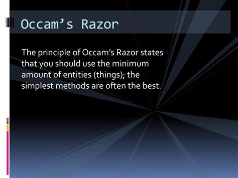 PPT - Occam’s Razor PowerPoint Presentation - ID:2569076